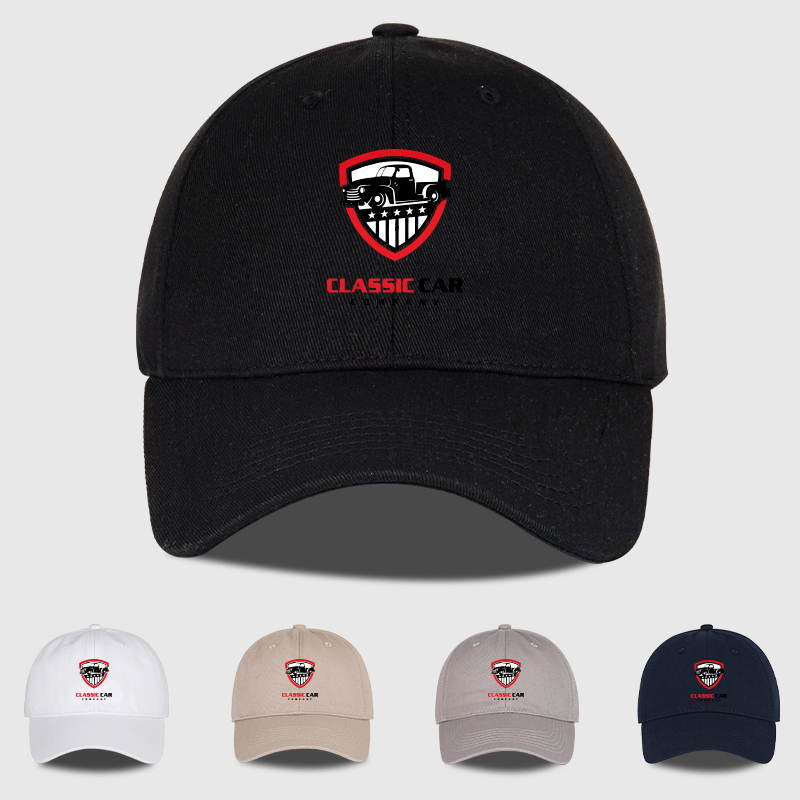 Embroidery Legacy - Retro Car Emblem Printed Soft-Top Baseball