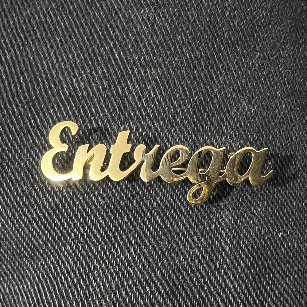 Embroidery Name - Custom name brooch interwoven letter dress
