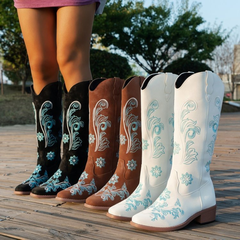 Embroidery Design Free - Retro Women Boot Fashion Women Knight