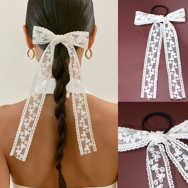 Embroidery Ribbon - White Lace Sweet Bow Knot Ribbon