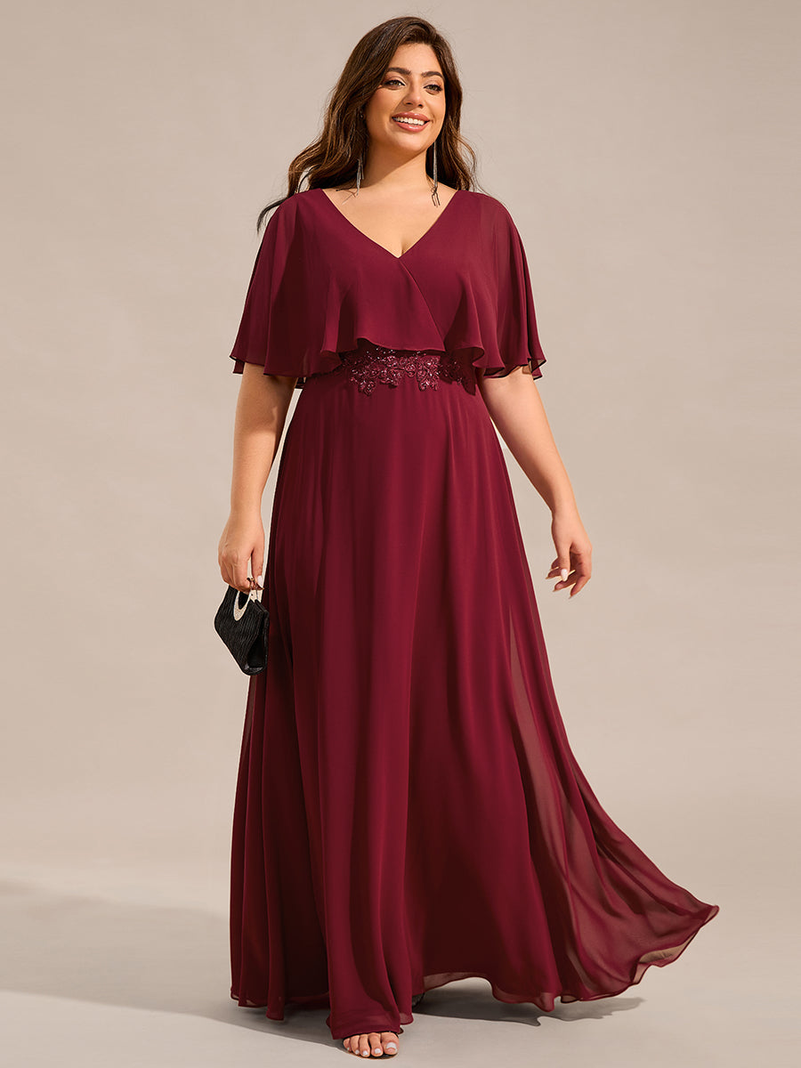 Embroidery Ribbon - BAZIIINGAAA Party Dress Plus Size Elegant