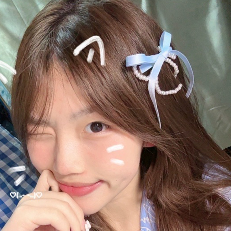 Embroidery Ribbon - Fashion Bow Ribbon Pearl Side Hair