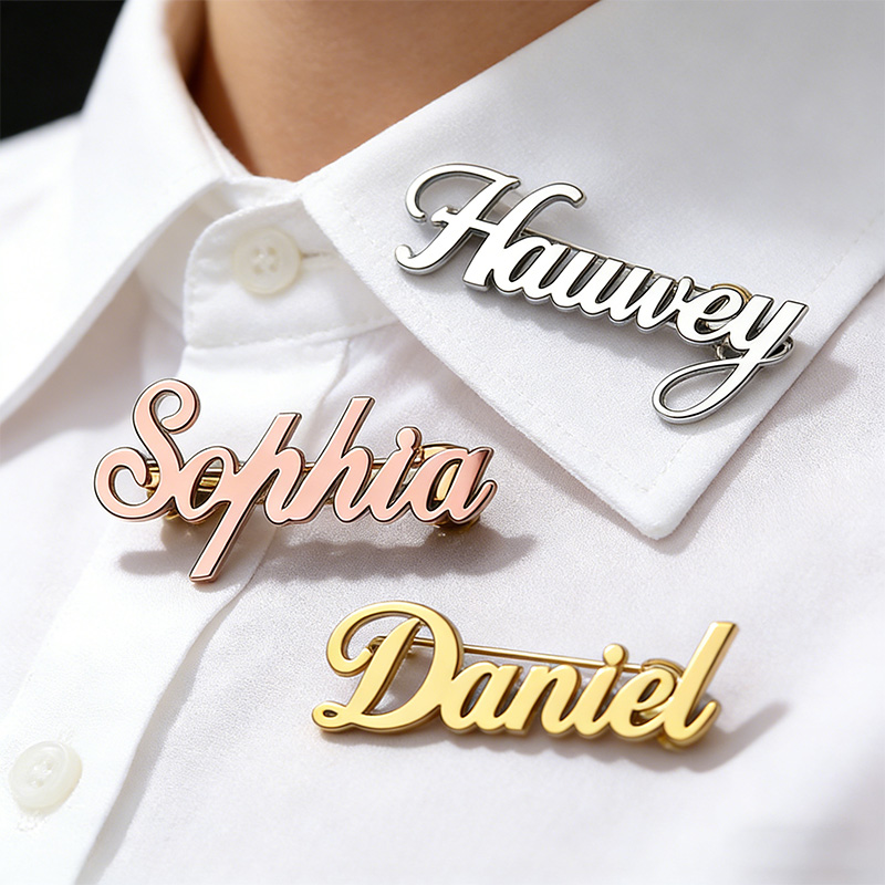 Embroidery Name - Stainless Steel Custom Name Initial Letter