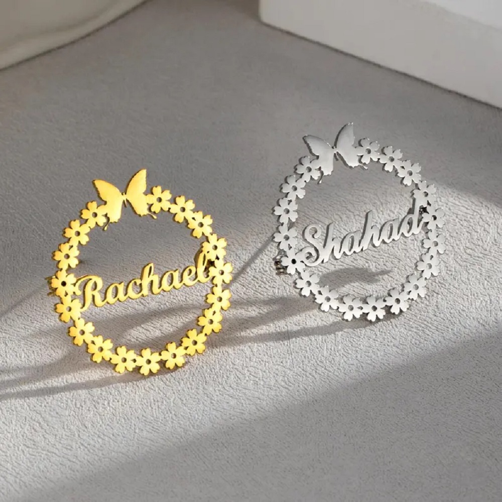 Embroidery Name - Sipuris Garland Butterfly Custom Name Brooch