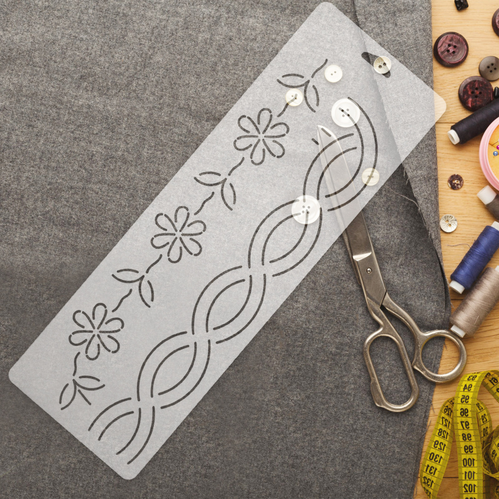 Embroidery And Quilting - 2Pcs Quilting Templates Set Transparent Plastic