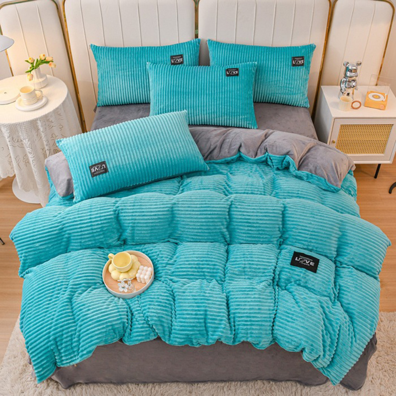 Embroidery Quilt Cover - 3pcs duvet cover Winter Warm Bedding