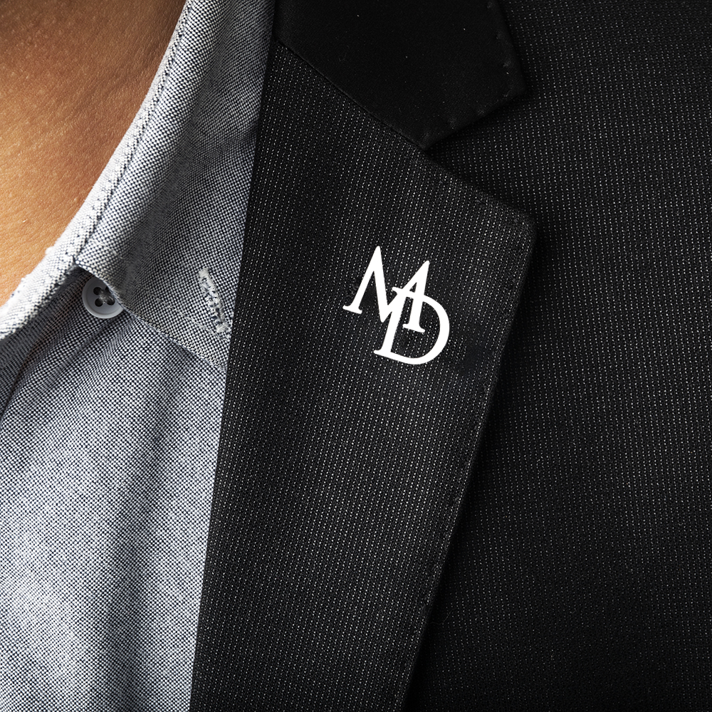 Embroidery Name - Tangula Custom Initials Brooch For Groom