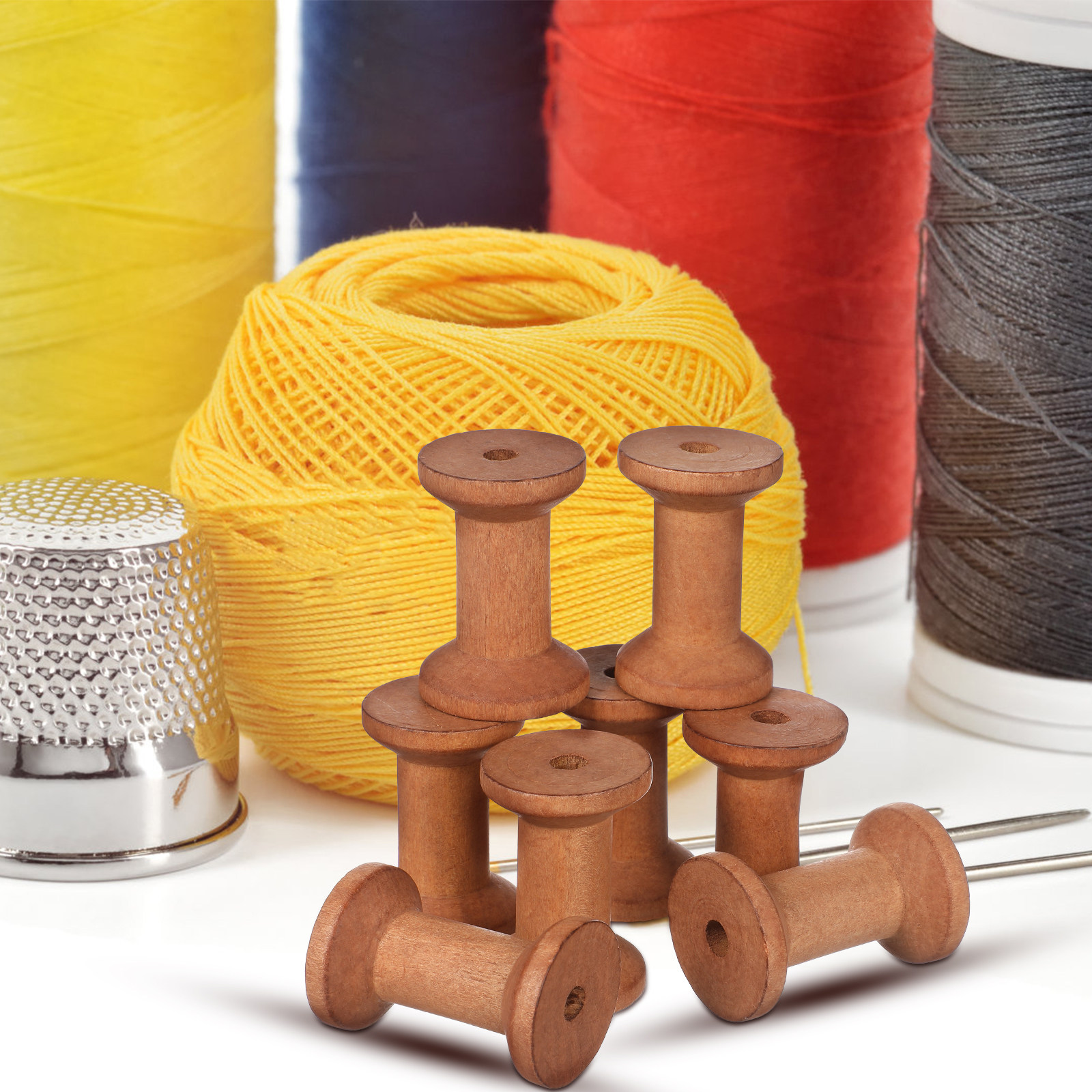 Embroidery Ribbon - 20Pcs Wooden Thread Holders Empty Spools