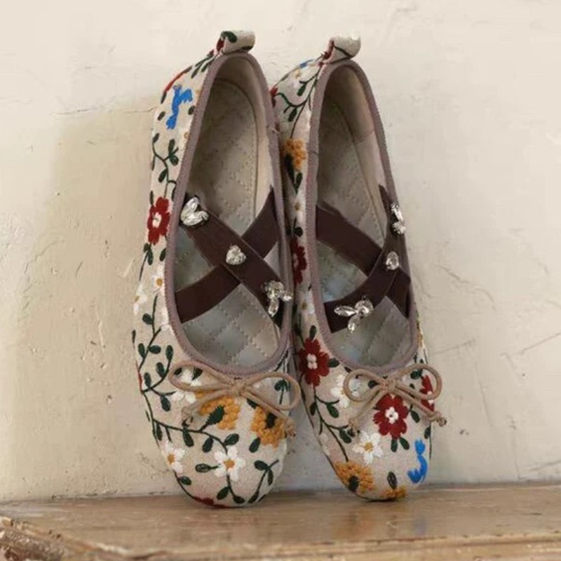 Embroidery Flower Ballet Flats – обзор и цена Embroidery Flat Shoes