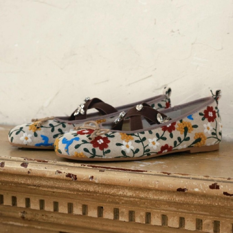 Embroidery Flower Ballet Flats – обзор и цена Embroidery Flat Shoes