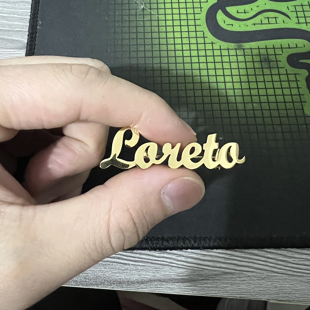 Custom name brooch interwoven  – обзор и цена Embroidery Name