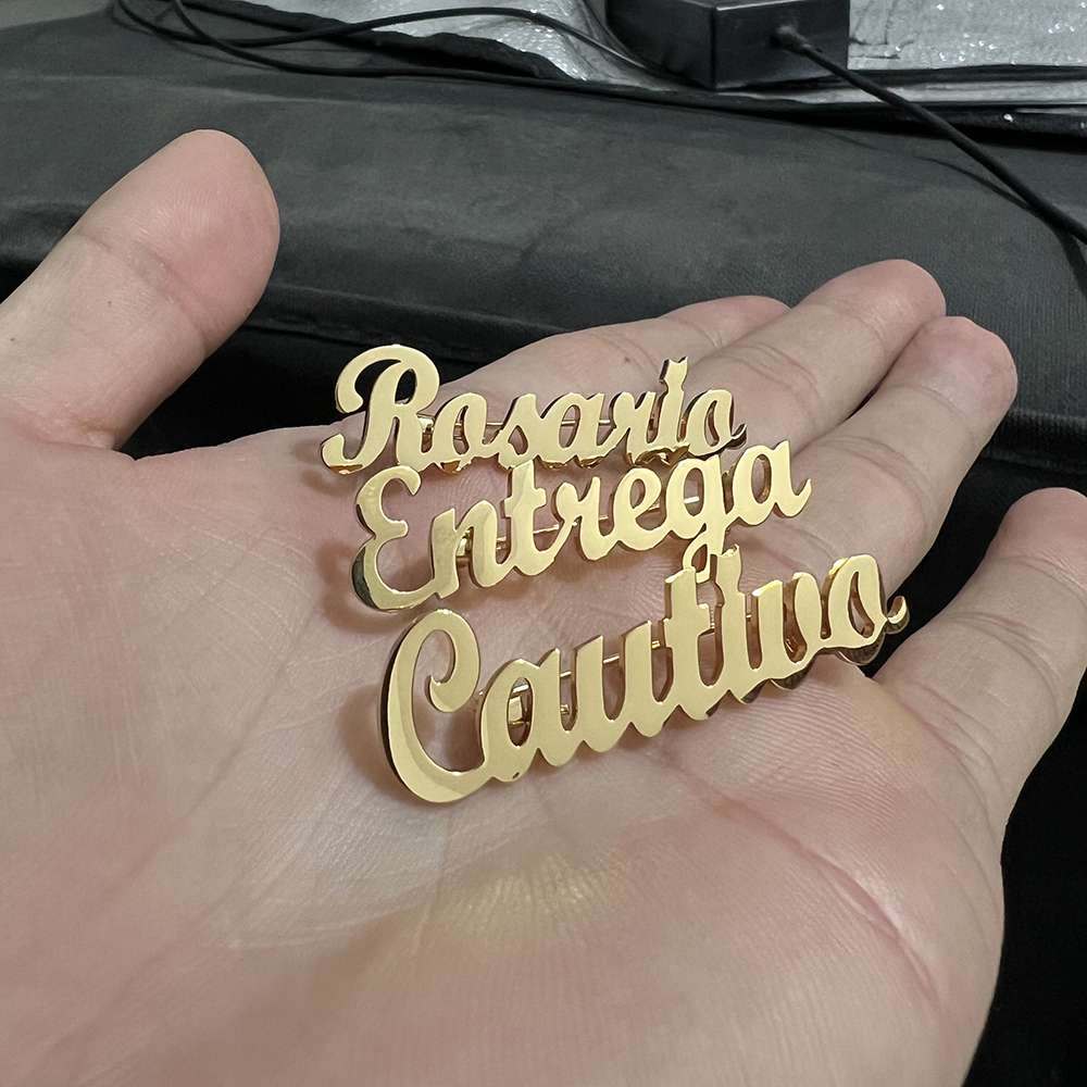 Custom name brooch interwoven  – обзор и цена Embroidery Name