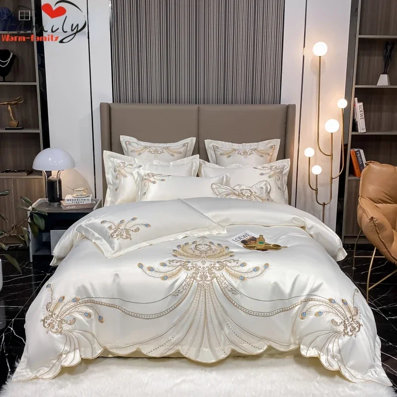 Luxury Gold Feather Embroidery – обзор и цена Embroidery Quilt Cover