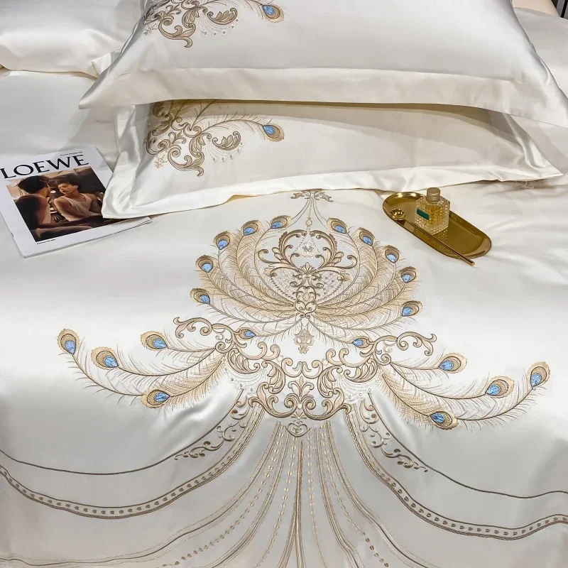 Luxury Gold Feather Embroidery – обзор и цена Embroidery Quilt Cover