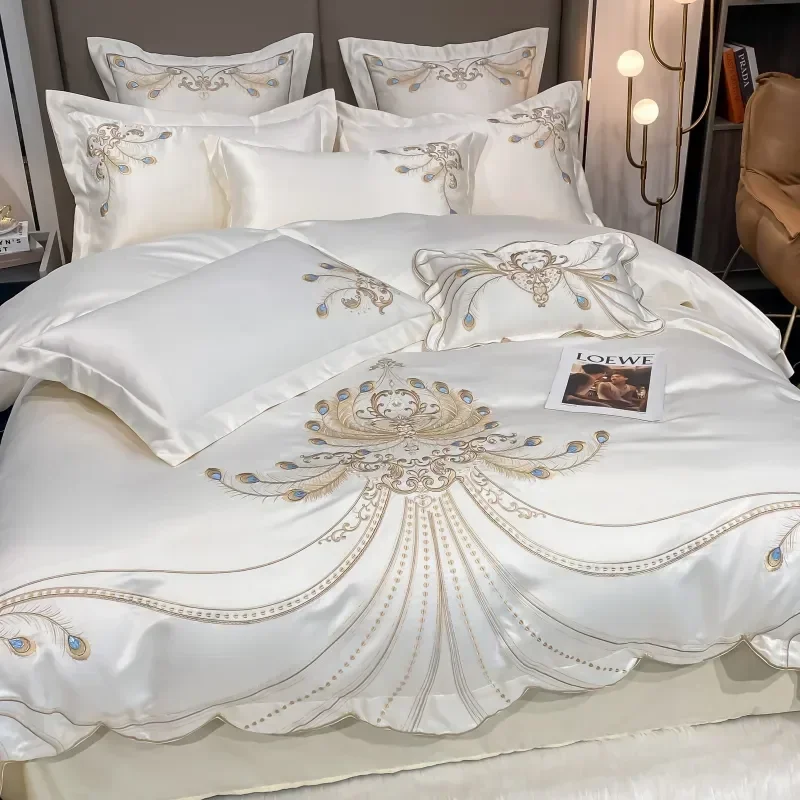 Luxury Gold Feather Embroidery – обзор и цена Embroidery Quilt Cover