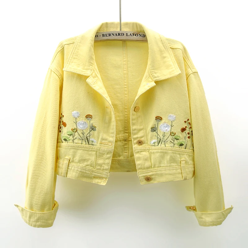 Fashion Yellow Denim Jacket Wo – обзор и цена Embroidery Jacket Jeans
