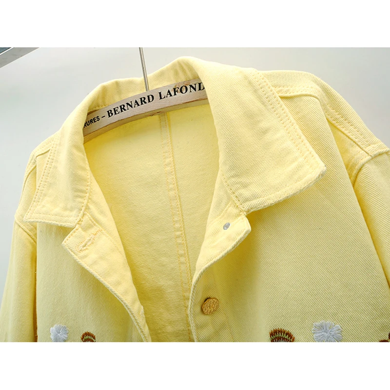 Fashion Yellow Denim Jacket Wo – обзор и цена Embroidery Jacket Jeans