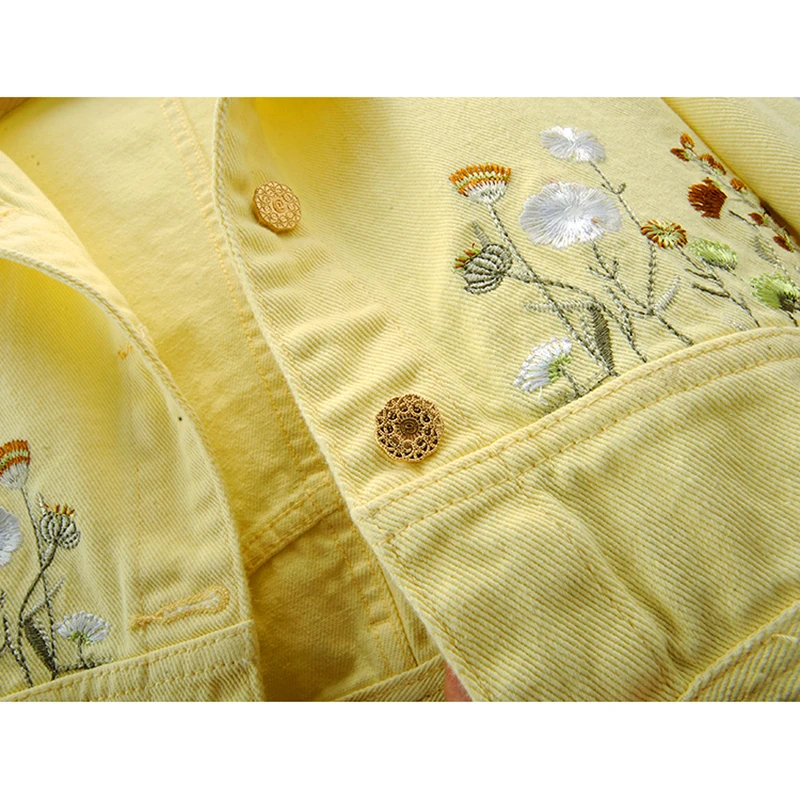Fashion Yellow Denim Jacket Wo – обзор и цена Embroidery Jacket Jeans