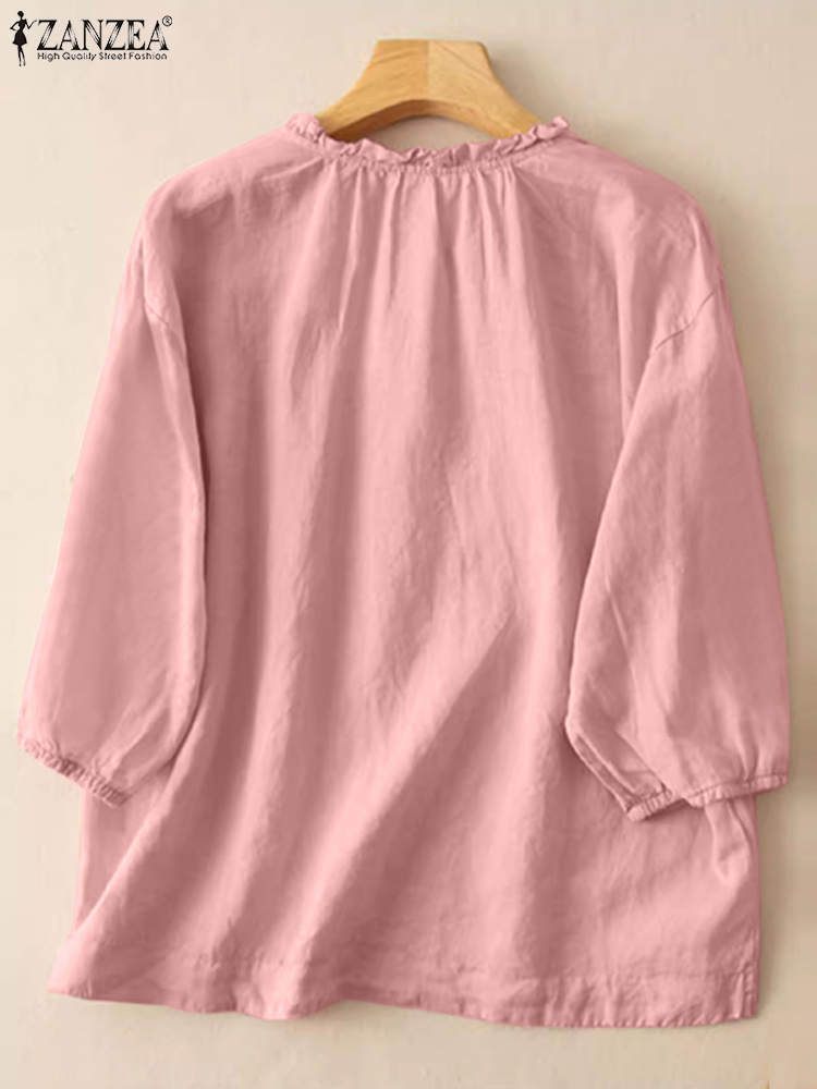 ZANZEA Summer Vintage Shirts E – обзор и цена Embroidery Online