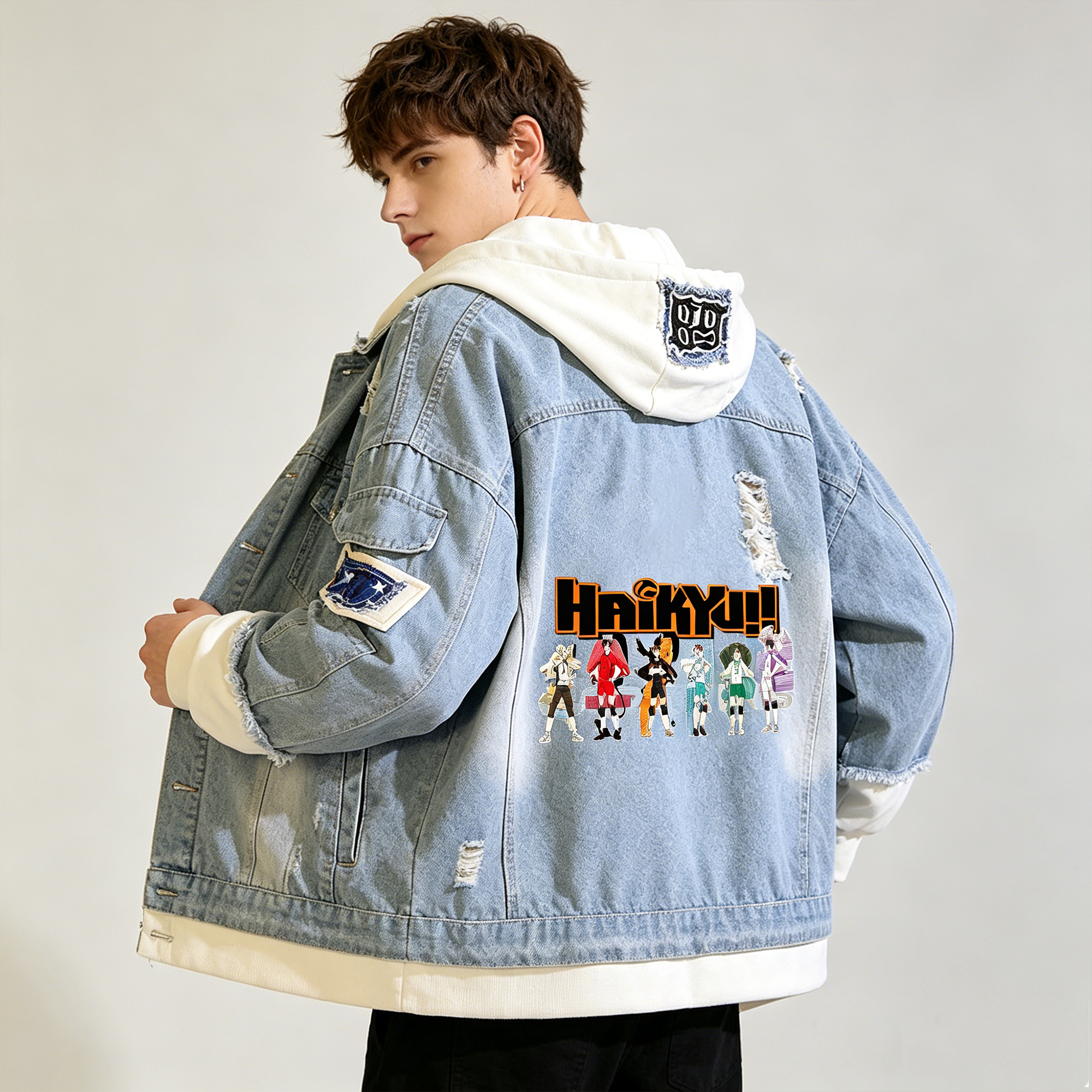 Japanese Haikyuu!! Demin Jacke – обзор и цена Embroidery Jacket Jeans