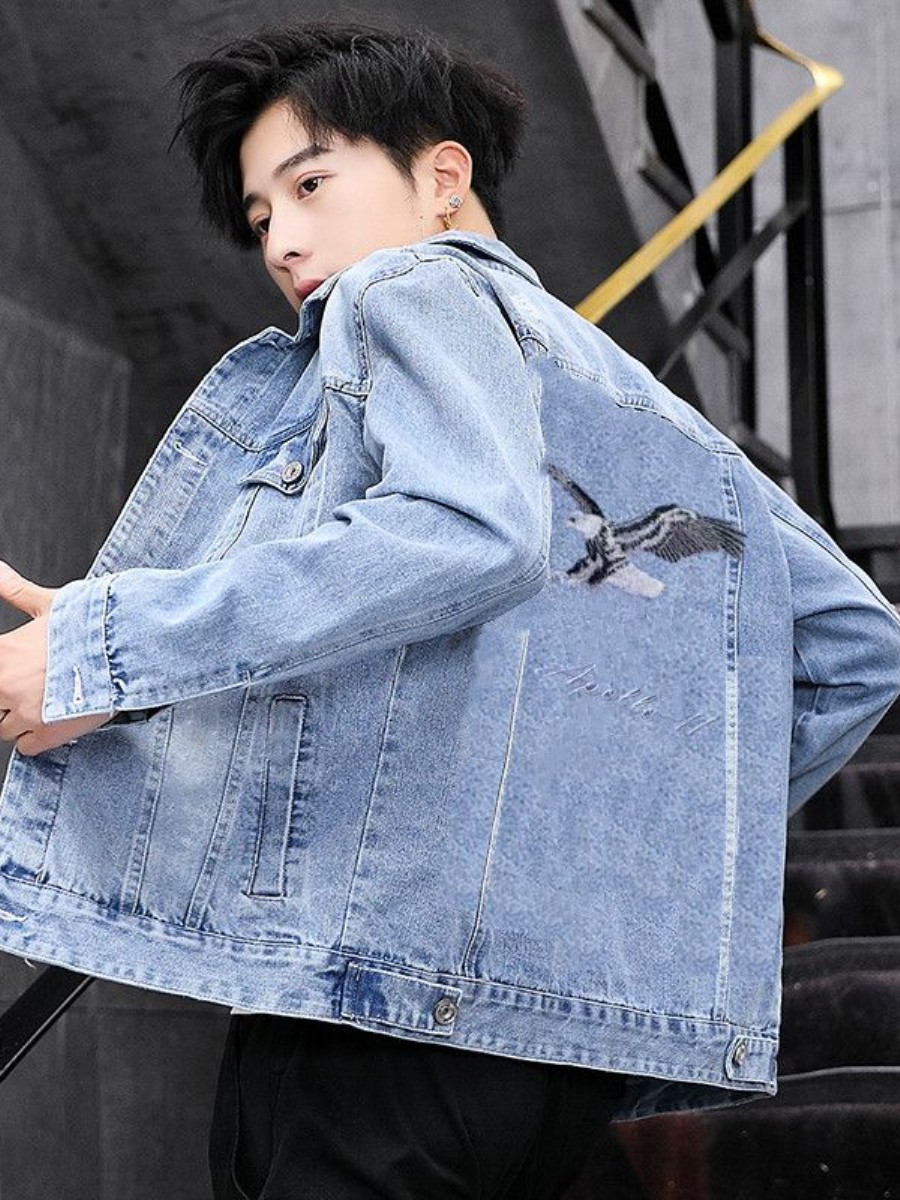 New 2026 Men's Denim Jacket Sp – обзор и цена Embroidery Jacket Jeans