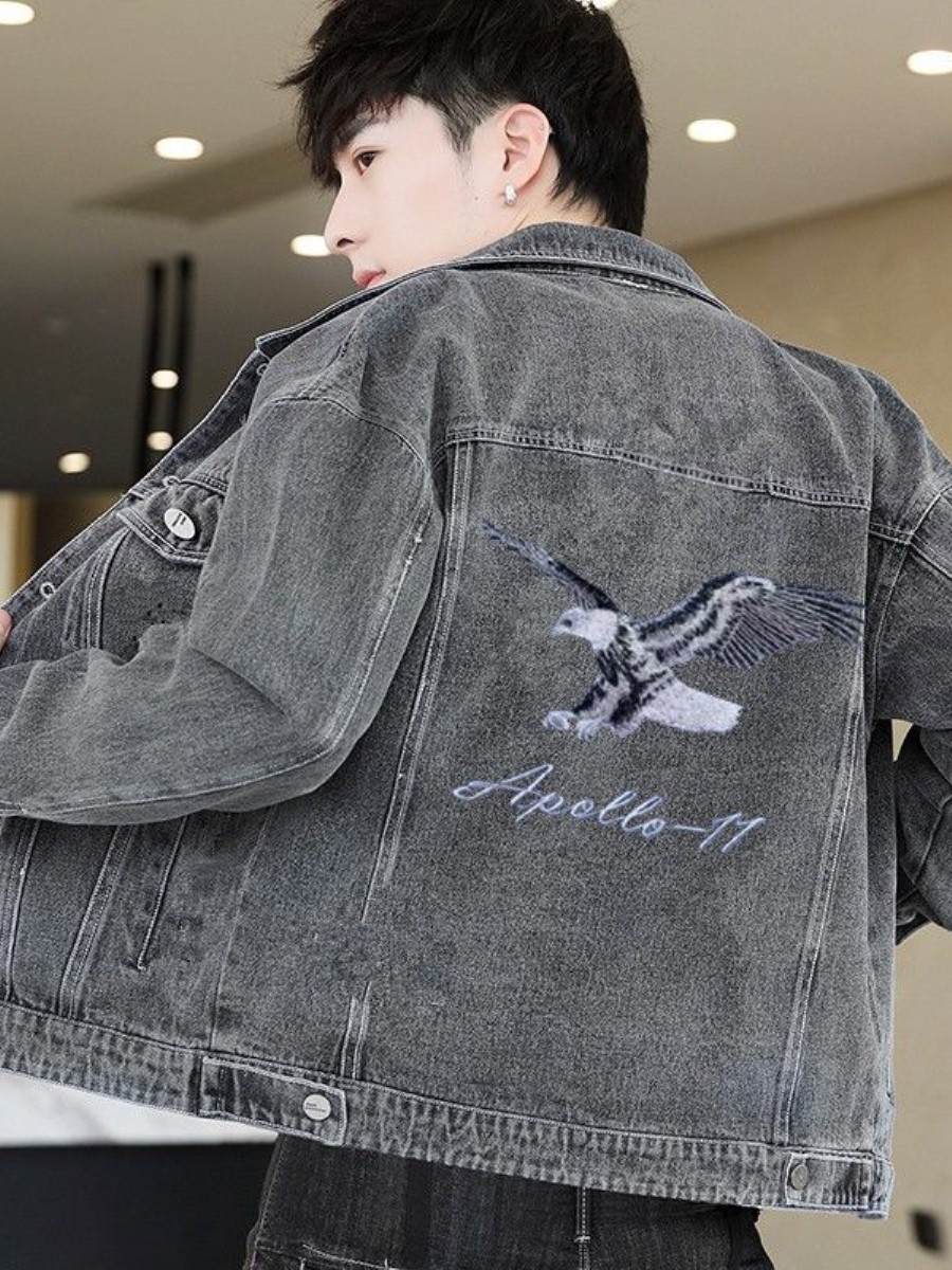 New 2026 Men's Denim Jacket Sp – обзор и цена Embroidery Jacket Jeans