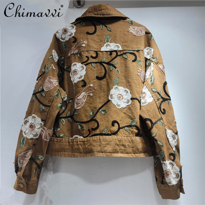 Vintage Turn-Down Collar Embro – обзор и цена Embroidery Jacket Jeans