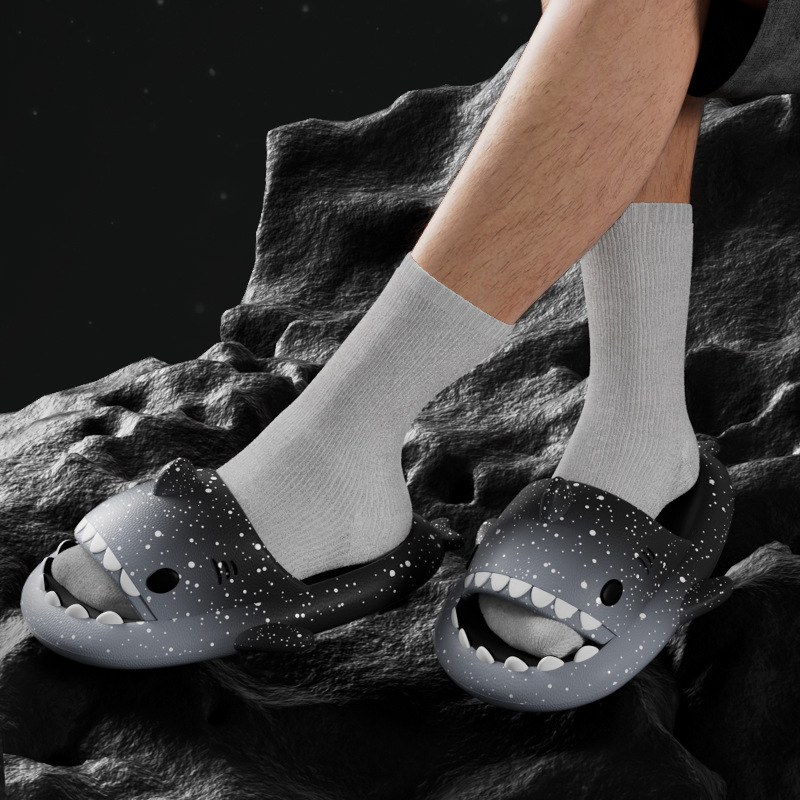 Cute Cartoon Shark Slippers Fo – обзор и цена Embroidery Flat Shoes
