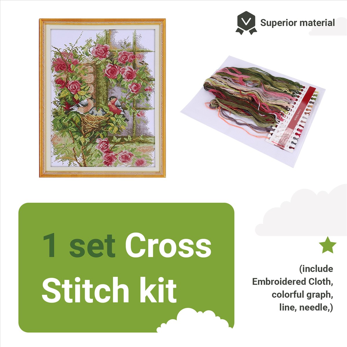 DIY Handmade Needlework Set Em – обзор и цена Embroidery Kit Set