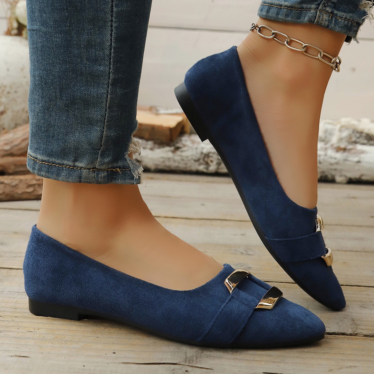 Spring and Autumn Elegant Poin – обзор и цена Embroidery Flat Shoes