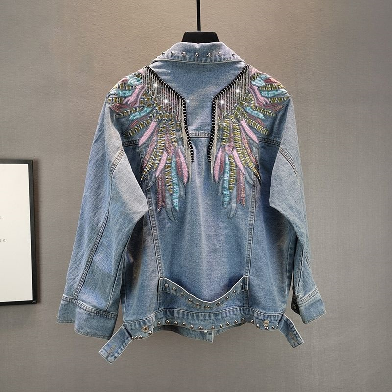 2024 New AutumnFashion Rivet W – обзор и цена Embroidery Jacket Jeans