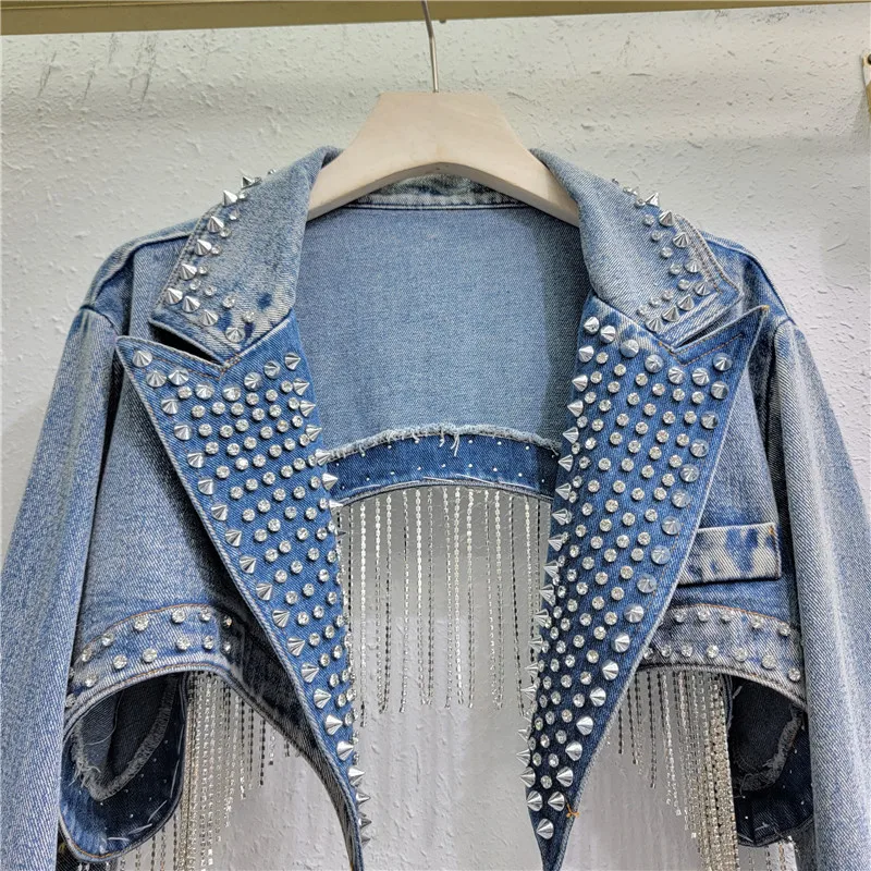 Rhinestone Beaded Tassels Rive – обзор и цена Embroidery Jacket Jeans