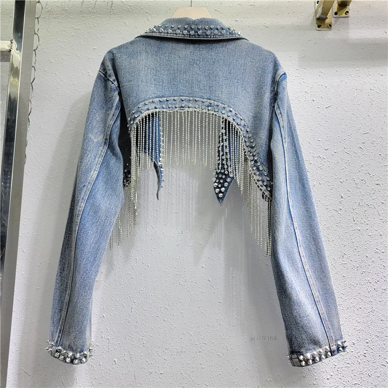 Rhinestone Beaded Tassels Rive – обзор и цена Embroidery Jacket Jeans