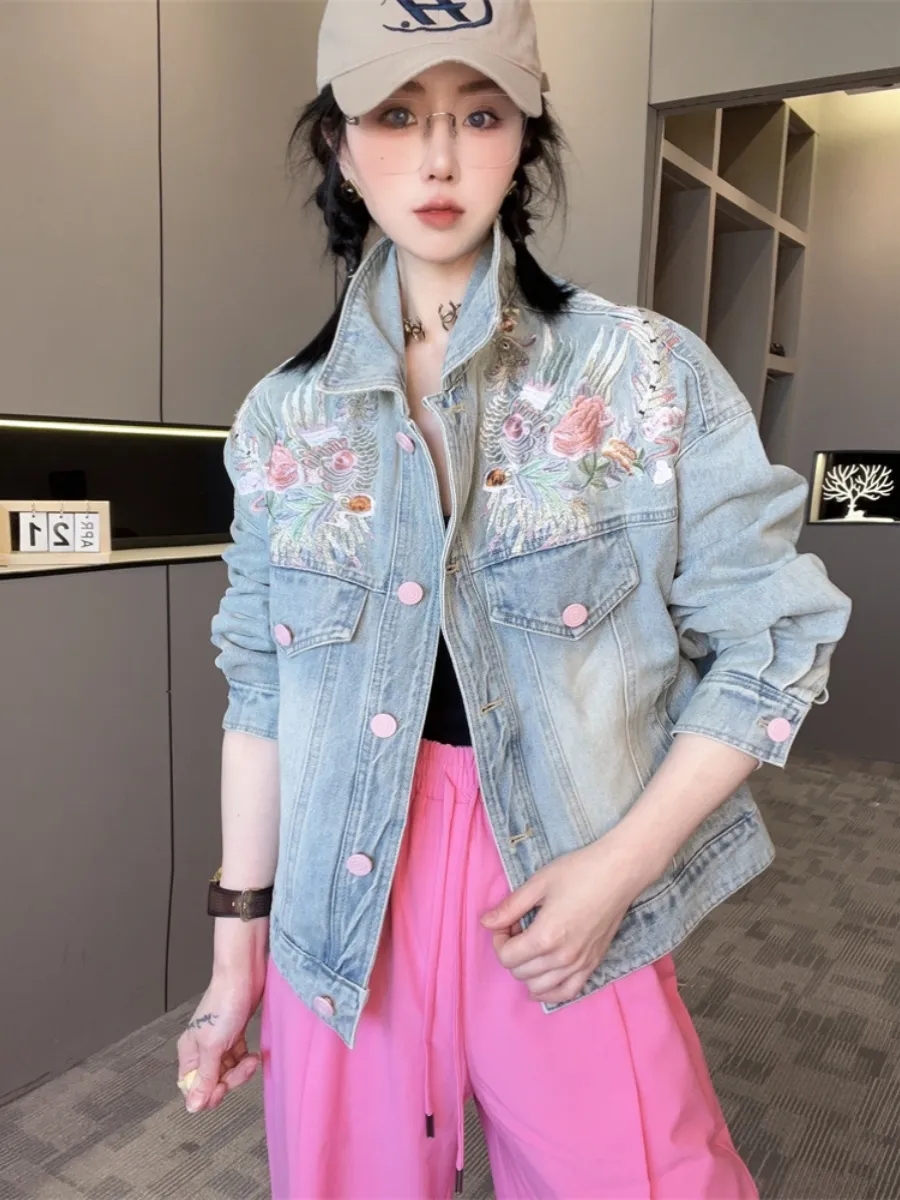 Spring Autumn Short Denim Jack – обзор и цена Embroidery Jacket Jeans