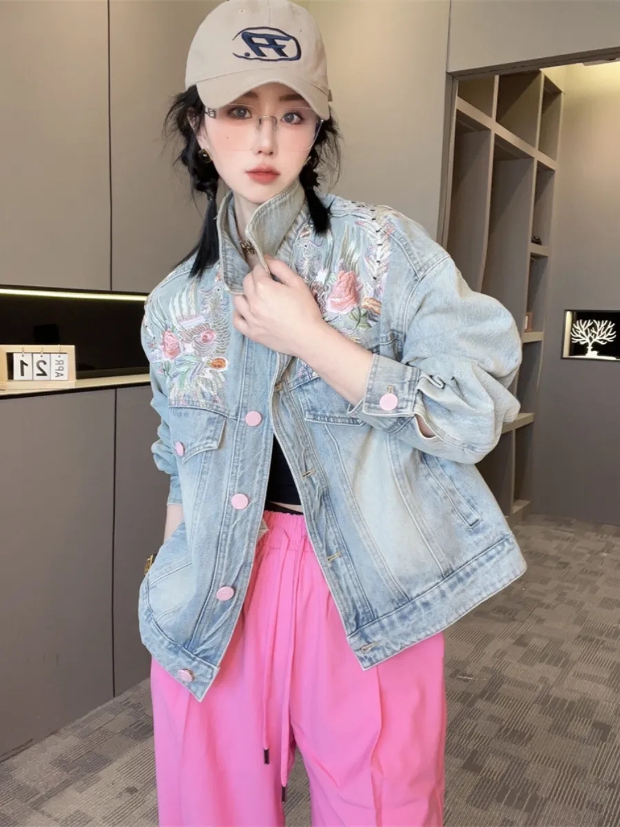 Spring Autumn Short Denim Jack – обзор и цена Embroidery Jacket Jeans