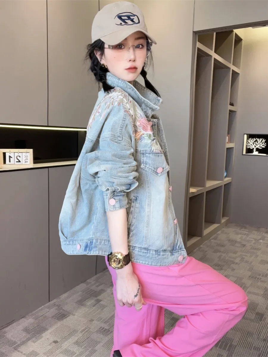 Spring Autumn Short Denim Jack – обзор и цена Embroidery Jacket Jeans