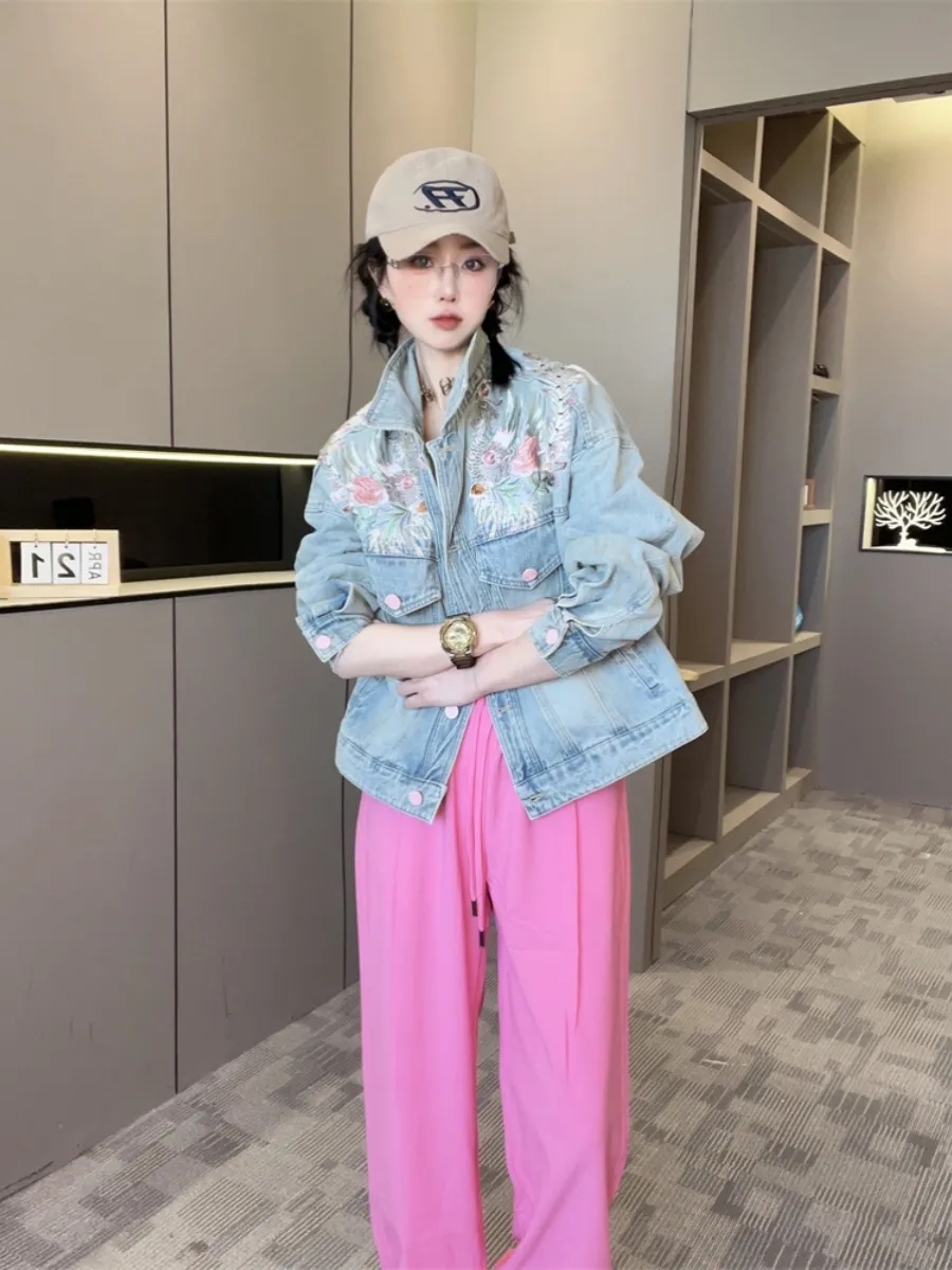 Spring Autumn Short Denim Jack – обзор и цена Embroidery Jacket Jeans