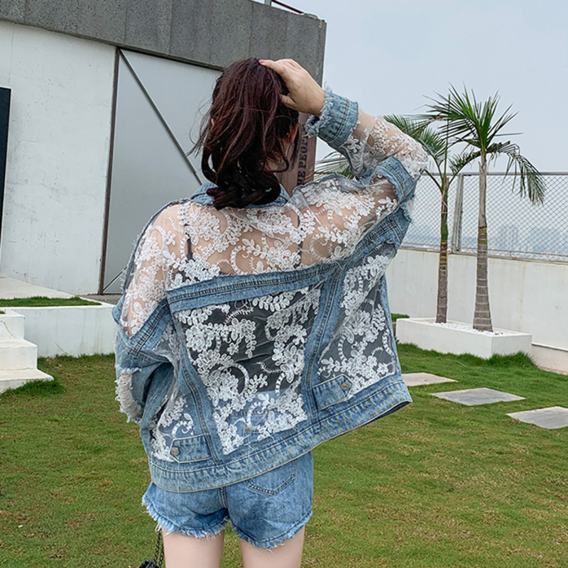 Autumn Fashion Streetwear Lace – обзор и цена Embroidery Jacket Jeans