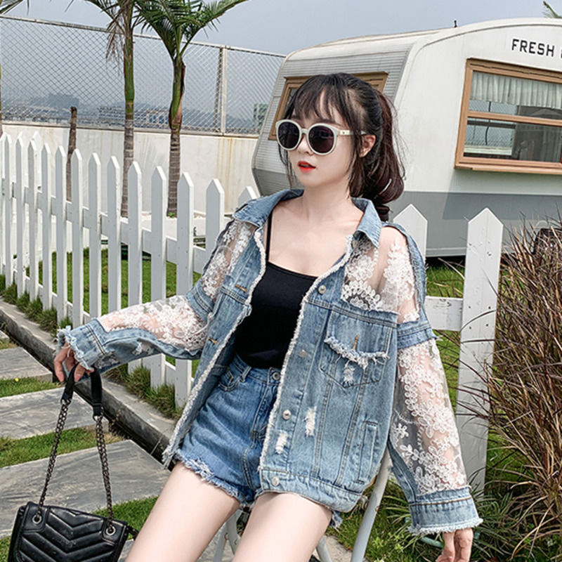 Autumn Fashion Streetwear Lace – обзор и цена Embroidery Jacket Jeans