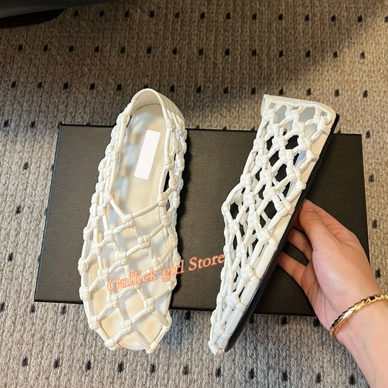 French Woven Mesh Hollow flat  – обзор и цена Embroidery Flat Shoes