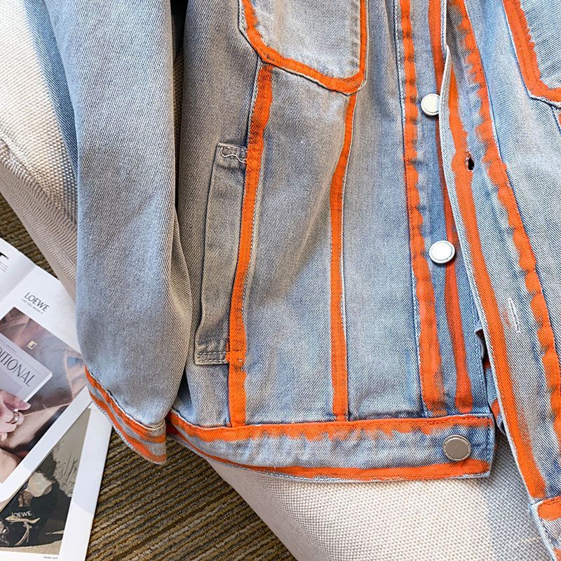 Retro Women Striped Graffiti C – обзор и цена Embroidery Jacket Jeans
