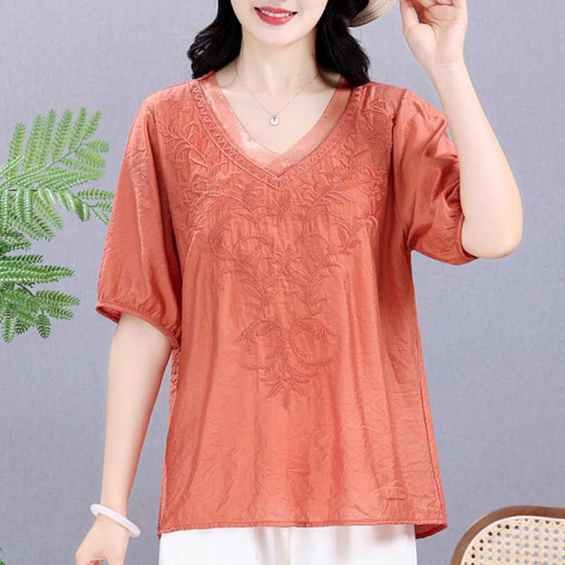 Summer Elastic Tee Shirt Solid – обзор и цена Embroidery Uniform