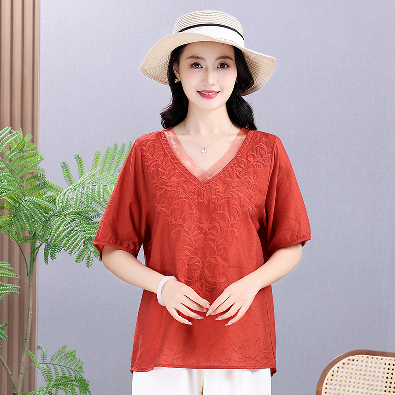 Summer Elastic Tee Shirt Solid – обзор и цена Embroidery Uniform