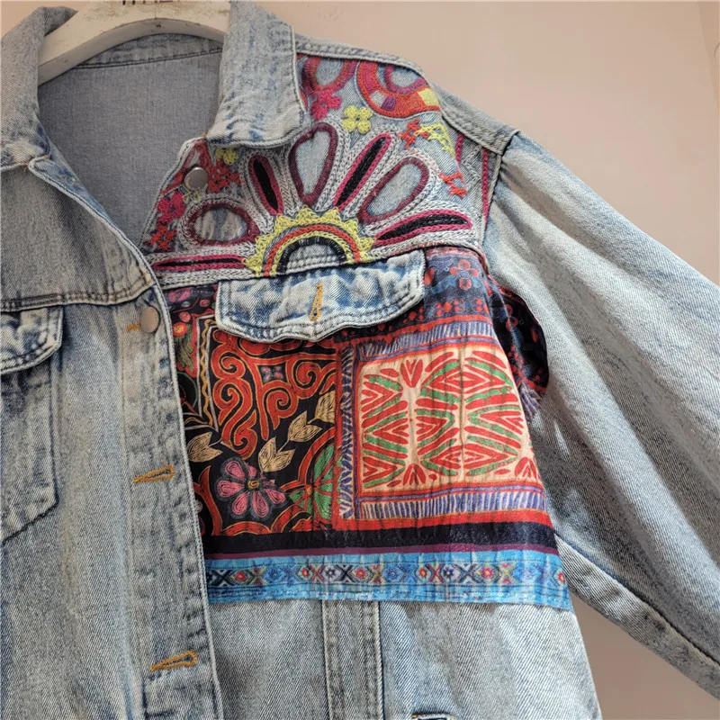 Vintage Blue Embroidery Splice – обзор и цена Embroidery Jacket Jeans
