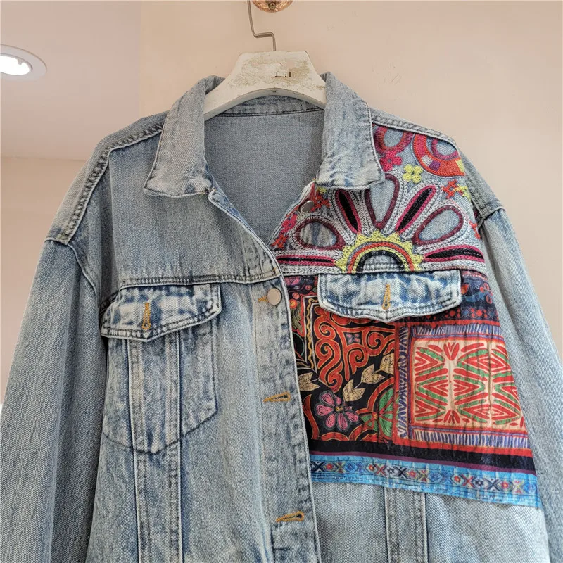 Vintage Blue Embroidery Splice – обзор и цена Embroidery Jacket Jeans