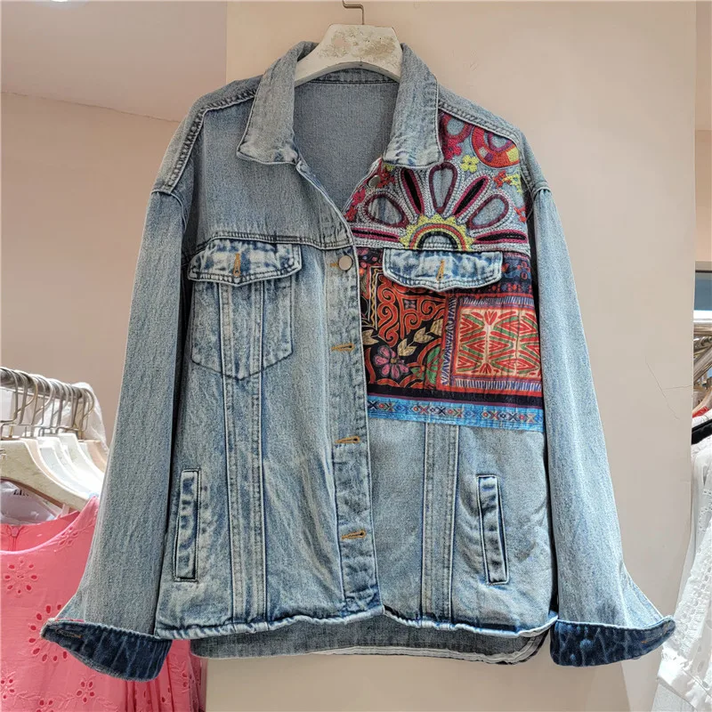 Vintage Blue Embroidery Splice – обзор и цена Embroidery Jacket Jeans