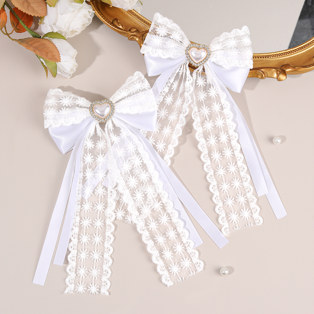 2Pcs Flower Lace Bow Hair Clip – обзор и цена Embroidery Ribbon