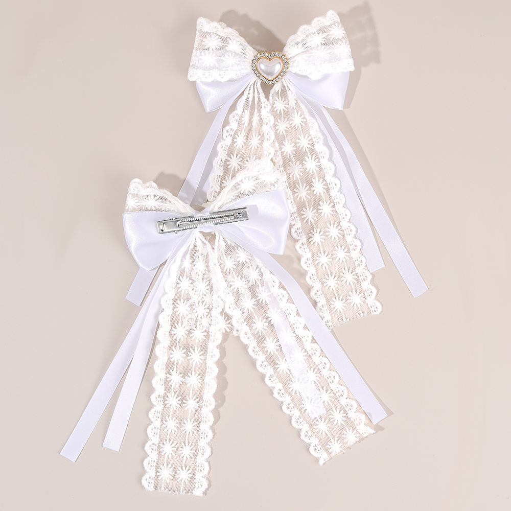 2Pcs Flower Lace Bow Hair Clip – обзор и цена Embroidery Ribbon