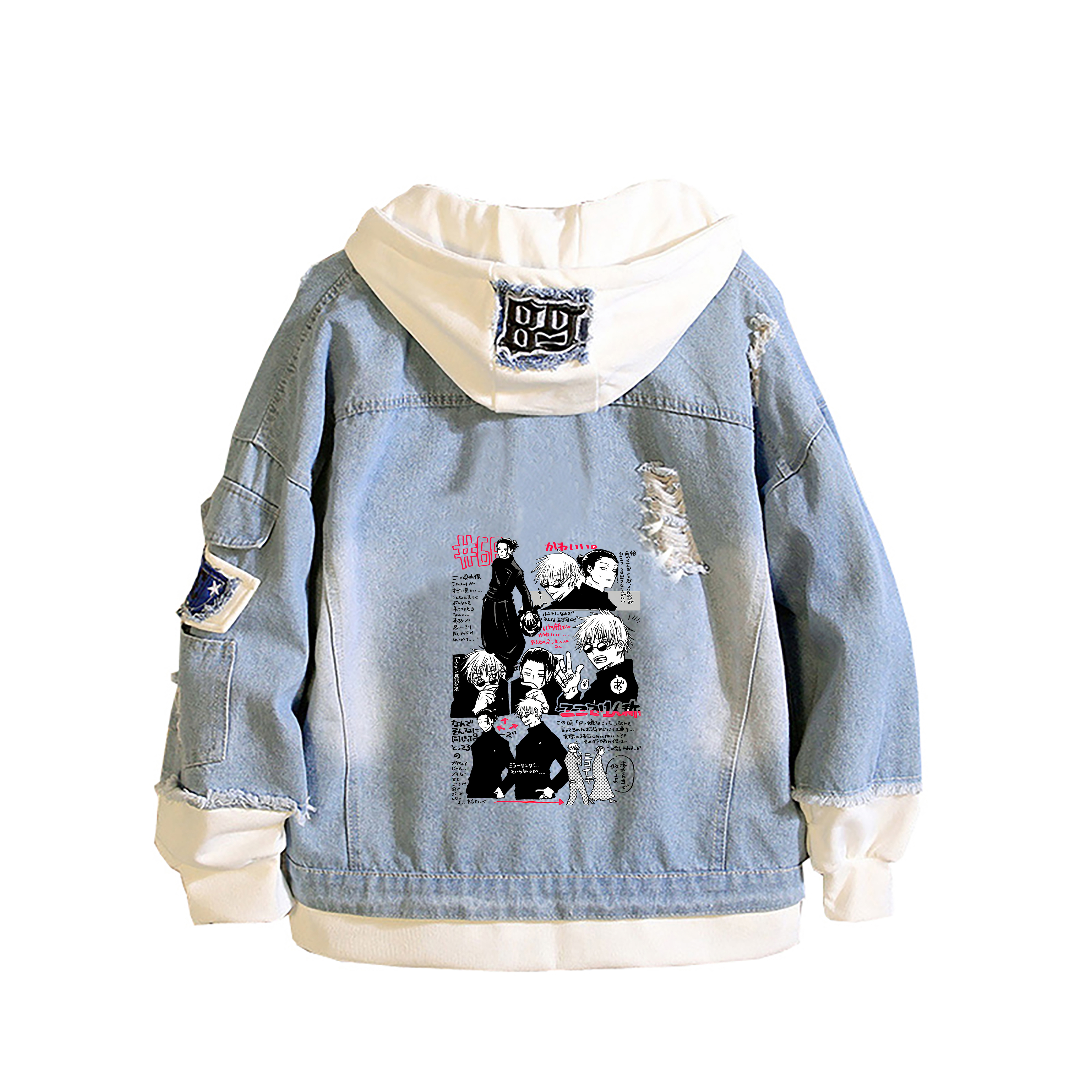 Jujutsu Kaisen Cartoon Denim J – обзор и цена Embroidery Jacket Jeans