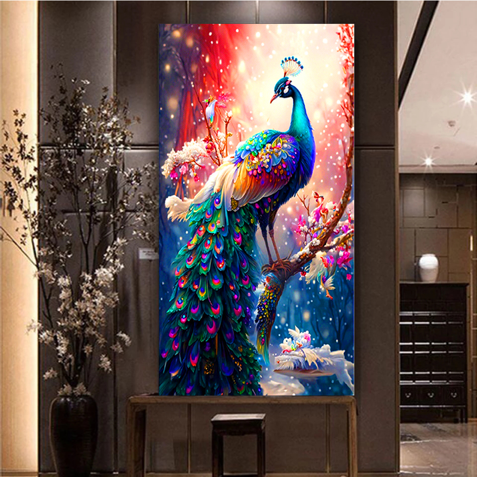 Colour Peacock Scenery Diamond – обзор и цена Embroidery And Quilting